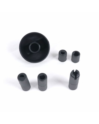 Bouton de four noir universel avec 5 adaptateurs compatibles avec la majorité des marques