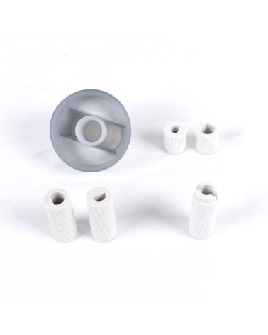 Bouton de four universel couleur argent avec 5 adaptateurs compatibles avec la majorité des marques