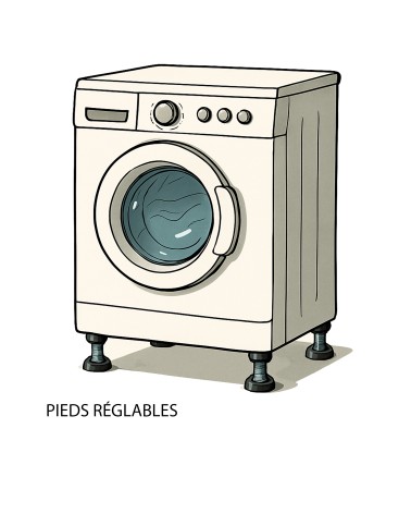 Lot de 4 Pieds réglables pour machine à laver - M8 x 35/50 mm