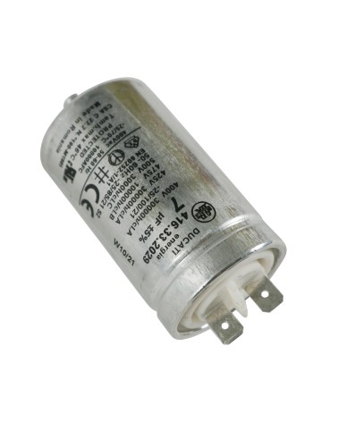 Condensateur de sèche-linge multi-modèles d'origine 7uF - Compatible avec Ariston, Creda, Crusader, Hotpoint, Indes