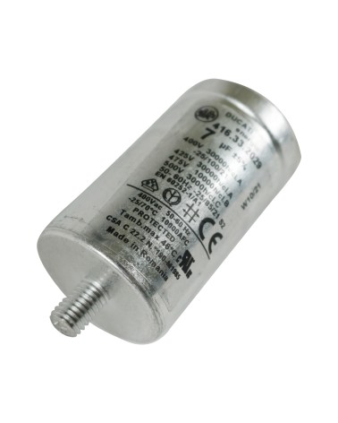 Condensateur de sèche-linge multi-modèles d'origine 7uF - Compatible avec Ariston, Creda, Crusader, Hotpoint, Indes