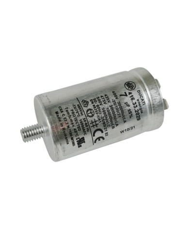 Condensateur de sèche-linge multi-modèles d'origine 7uF - Compatible avec Ariston, Creda, Crusader, Hotpoint, Indes